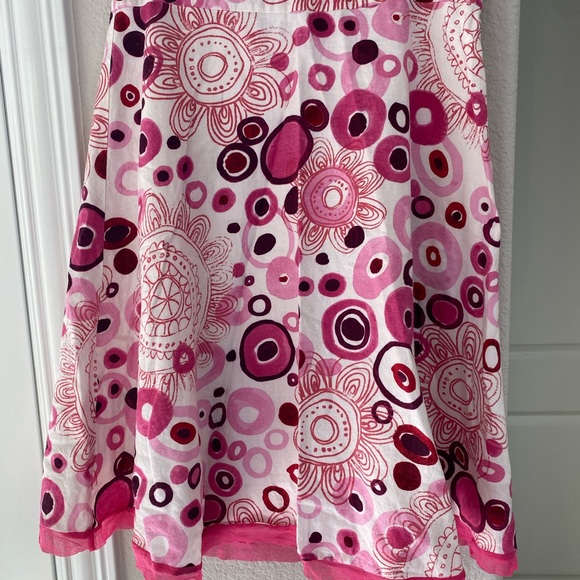 Amorose M Pink White Linen Skirt - Picture 4 of 8